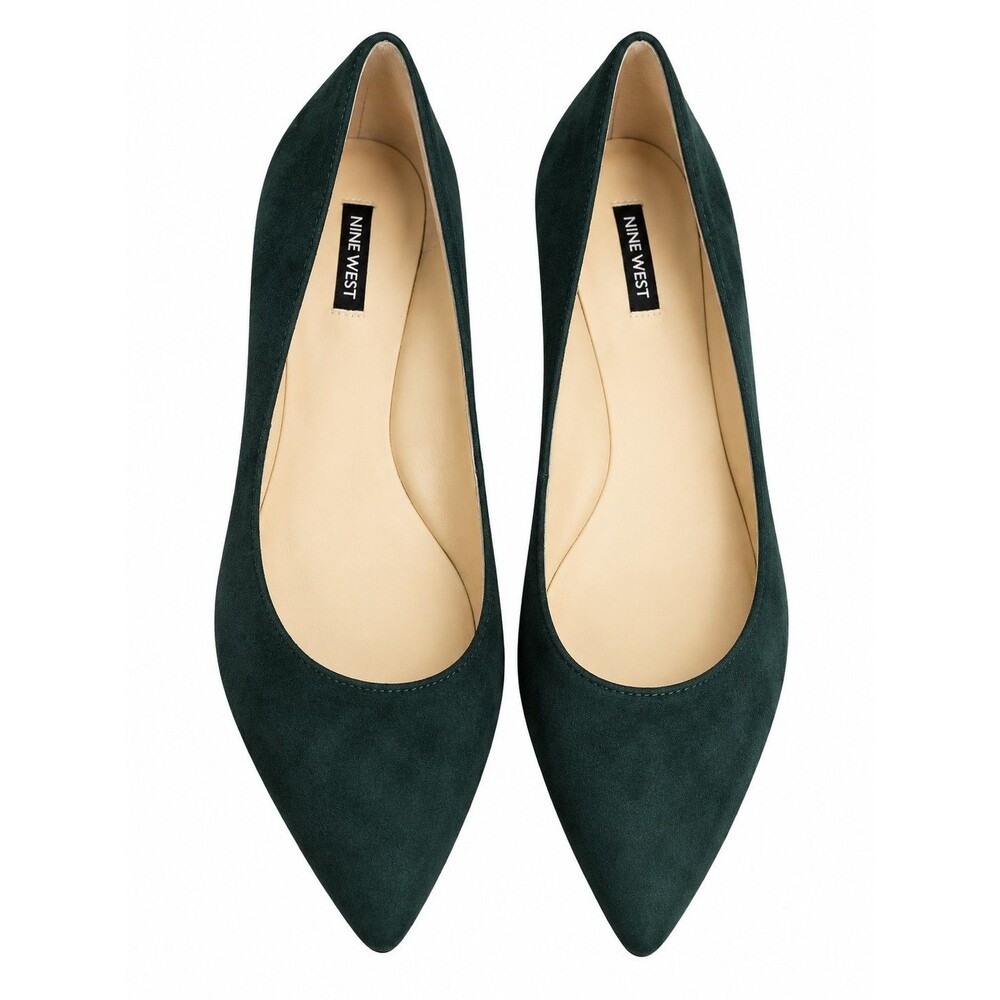Nine West Okfineo Women’s Ballet Flats Pointed Toe Green Suede Size 9.5 M